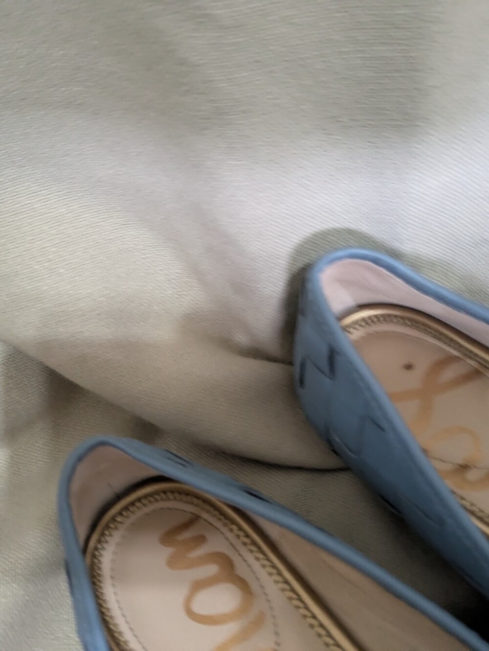 Sam Edelman Lorraine Woven Loafers Blue Gold Horsebit Hardware Size 10 M - Picture 5 of 7